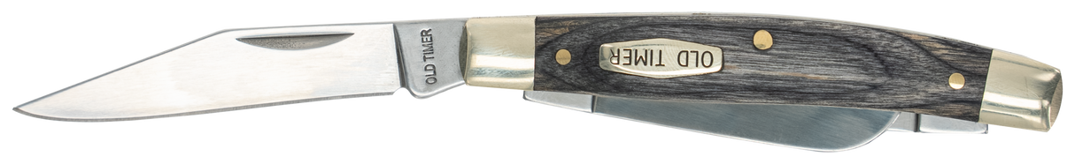 Old Timer 1149100 Heritage Series Middleman 340T 2" 2.40" 1.70" Folding Clip/Sheepsfoot/Pen D2 Steel Blade 3.70" Black Wood Laminate Handle