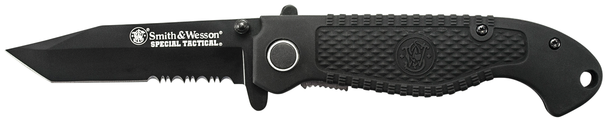 Smith & Wesson Knives CKTACBSCP Special Tactical3.50" Folding Part Serrated Stainless Steel Blade 4.60" Black