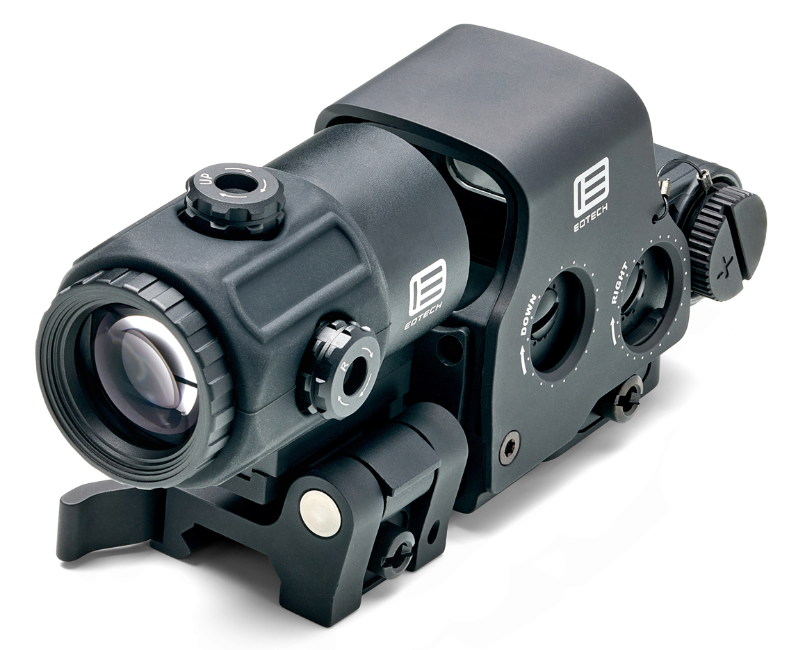 EoTech EXPS3-2 Holographic Hybrid Sight II 68 MOA Circle with (2) 1 MOA Dots Reticle with G43 3X Magnifier and Switch to Side QD mount Matte Black