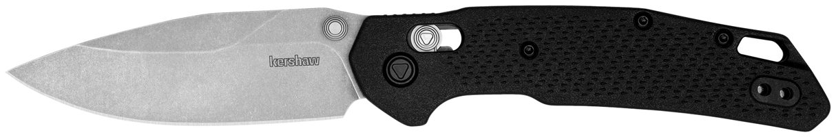 Kershaw 2037 HeistMid-Size 3.20" Folding Clip Point Plain Stonewashed D2 Steel Blade/Gray Textured Glass-Filled Nylon Handle Includes Pocket Clip