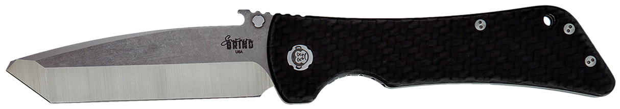Southern Grind SG02050008 Bad Monkey4" Folding Tanto Plain Satin 14C28N Steel Blade/5.25" Black Textured Carbon Fiber Handle Includes Pocket Clip