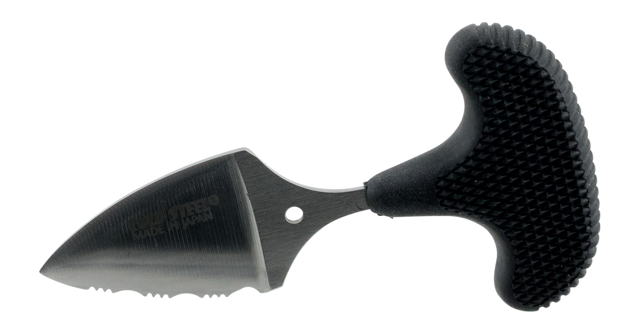 Cold Steel 43NS Mini Pal 1" Fixed Serrated Japanese AUS-8A SS Blade Black Synthetic Rubber Handle