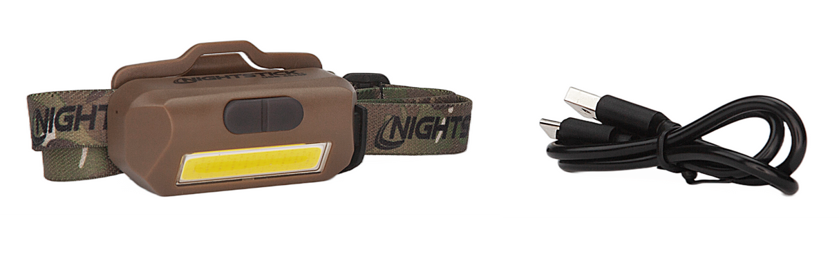 Nightstick USB4510F USB-4510F Multi-Flood Flat Dark Earth 35/60/250 Lumens Green/Red/White LED Bulb Clip-On/Camo Strap