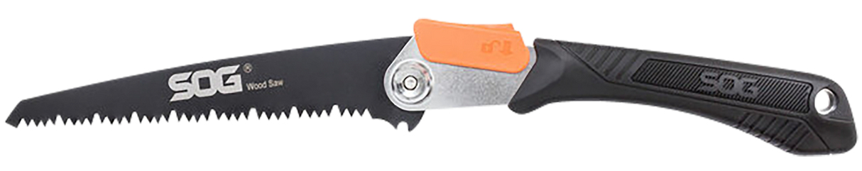 SOG Folding Camp Saw 8.25" Black Powder Coated Blade Soft Grip TRP Handle Black