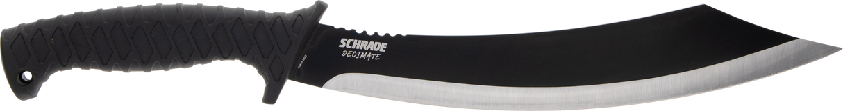 Schrade Decimate Parang Machete 11.75" 3Cr13 Stainless Steel Blade Rubber Overmold Handle Black
