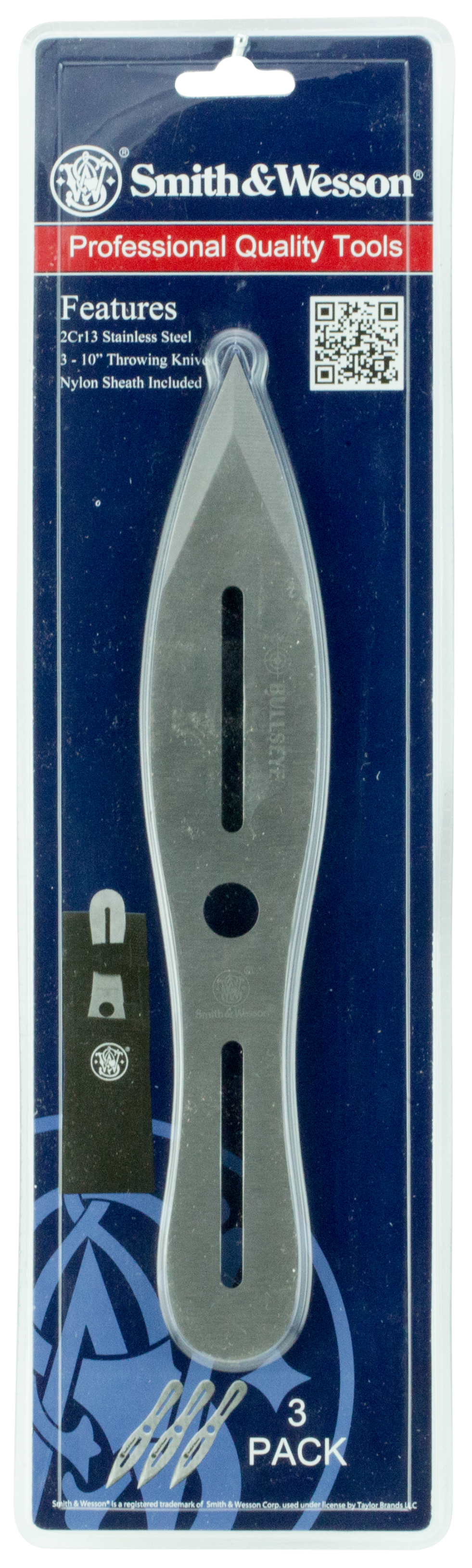 Smith & Wesson Knives SWTK10CP S&W Throwing Knives 5" Fixed Dual Edge Spear Point Plain 2Cr13MoV SS Blade Stainless Steel Handle Includes Sheath Set of 3