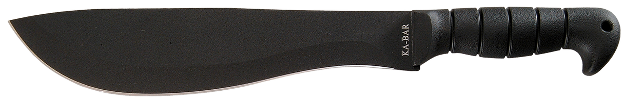 KA-BAR Cutlass Machete 11" Carbon Steel Drop Point Blade Black Kraton Handle Black with Nylon and Leather Sheath