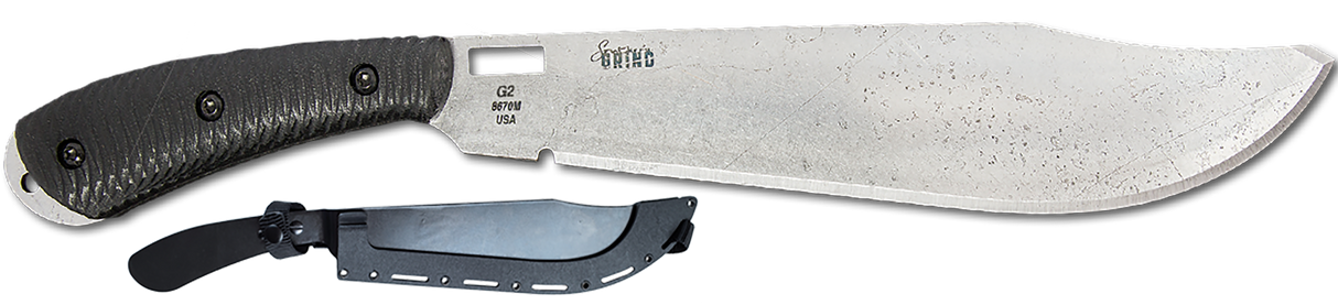 Southern Grind SG01070002 Grandaddy11.78" Fixed Bowie Plain Satin 8670 Steel Blade Black G10 Handle Includes Sheath