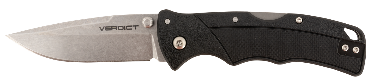 Cold Steel CSFLC3SPSSFDEZ Verdict3" Folding Spear Point Plain Stonewashed 4116 SS Blade/Brown GFN Handle Includes Belt Clip