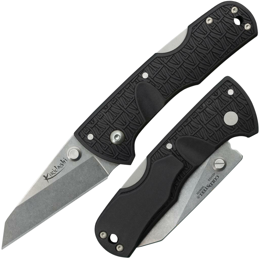 Cold Steel CS20KPL Kiridashi2.50" Folding Sheepsfoot Plain 4116 Stainless Steel Blade/Black Griv-Ex Handle Includes Pocket Clip