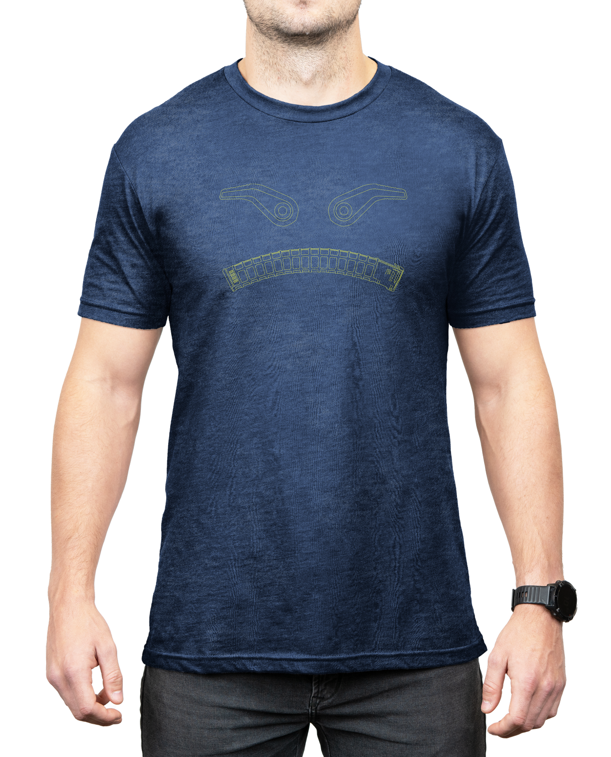 Magpul MAG1268411L MagmouthNavy Heather Cotton/Polyester Short Sleeve Large
