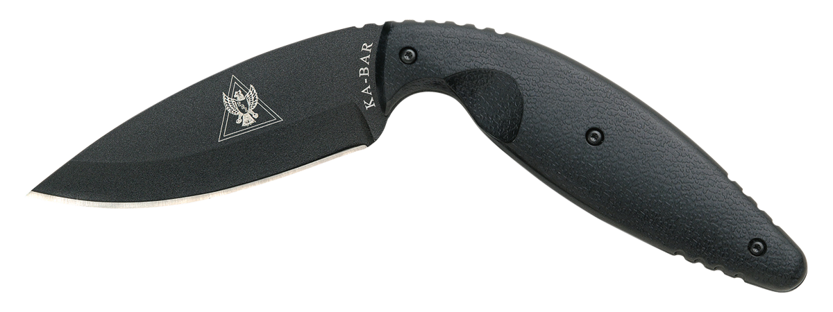 Ka-Bar 1482 TDI Law Enforcement Large 3.69" Fixed Drop Point Plain Black AUS-8A SS Blade Black Zytel Handle Includes Belt Clip