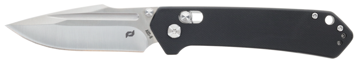 Schrade 1182620 Divergent3.06" Folding Modified Drop Point Plain Satin AUS-8A SS Blade 4.31" Black G10 Handle