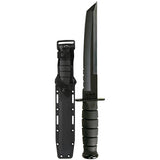Ka-Bar 1245 Tanto8" Fixed Tanto Part Serrated 1095 Cro-Van Blade/Black Kraton G Handle Includes Sheath