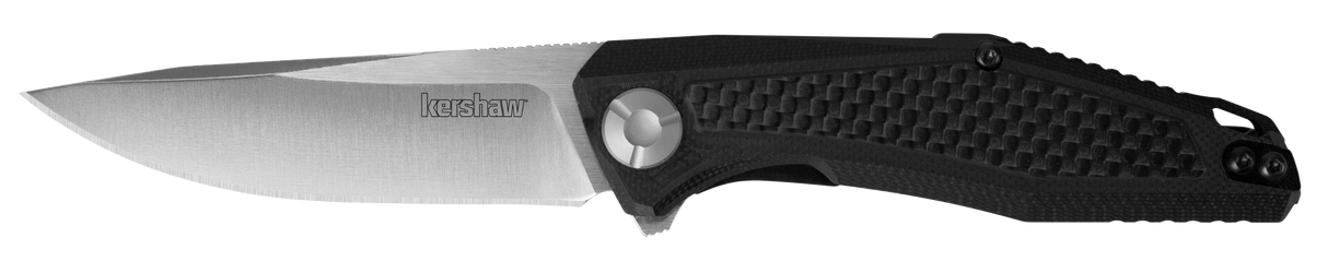 Kershaw 4037 Atmos3" Folding Drop Point Plain Satin 8Cr13MoV SS Blade Black Textured Carbon Fiber/G10 Handle Includes Pocket Clip