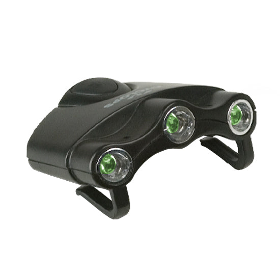 Cyclops Orion Hat Clip Light Black, 3 Green LED Lights