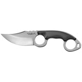 Cold Steel CS39FN Double Agent ll 3" Fixed Plain Satin AUS-8A SS Blade Black w/Double Ring Griv-Ex Handle Includes Bead Chain Lanyard/Sheath