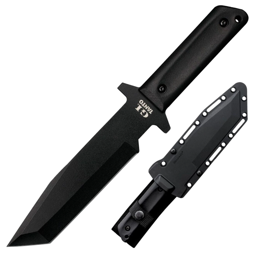 Cold Steel CS80PGTK G.I.7" Fixed Tanto Plain Black Rust Resistant Finish 1055 Carbon Steel Blade/Black Polypropylene Scales Handle Includes Sheath