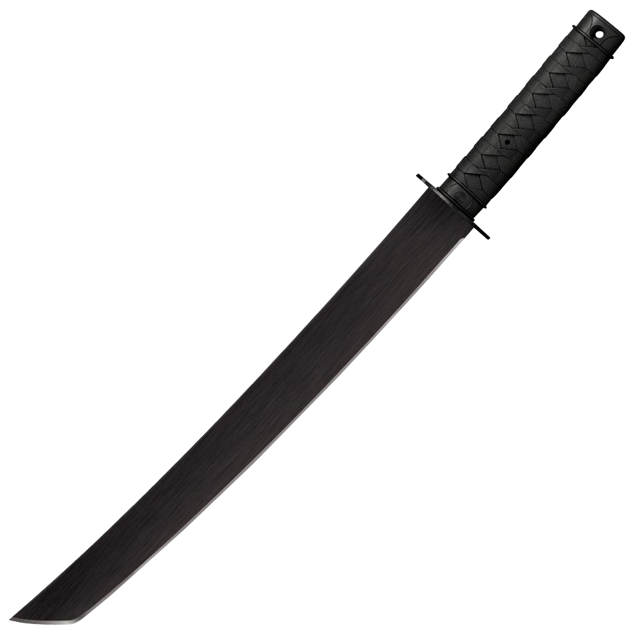 Cold Steel CS97TKLZ Tactical Wakizashi 18" Black Matte Baked-On Anti Rust 1055 Carbon Steel Blade/ Black Polypropylene Handle 25" Long Includes Sheath