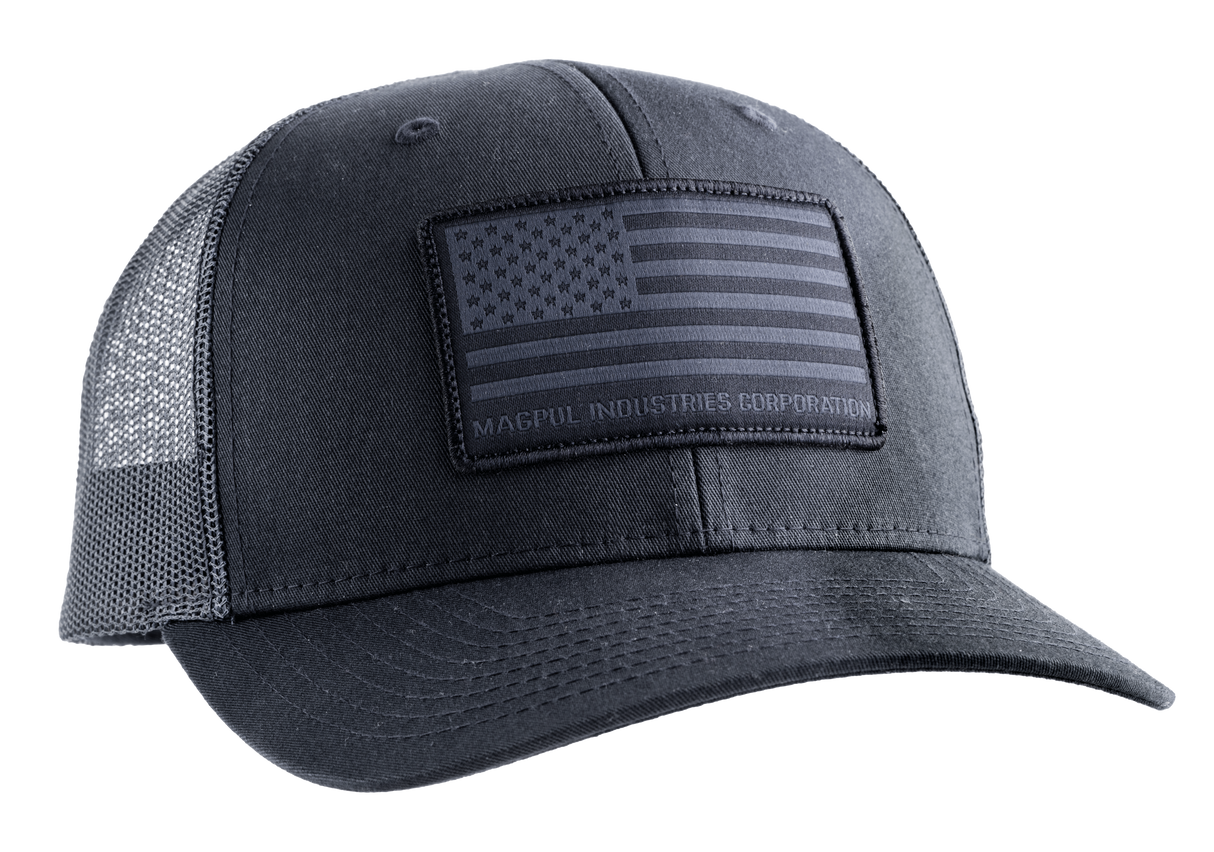Magpul MAG1215-001 StandardBlack Adjustable Snapback OSFA Structured Woven American Flag Patch