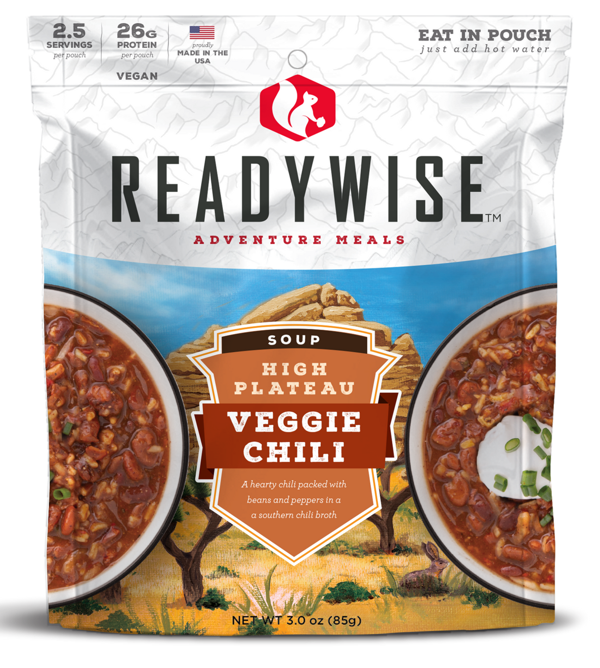 ReadyWise RW05001 Chili Mac w/Beef2.5 Servings In A Resealable Pouch, 6 Per Case