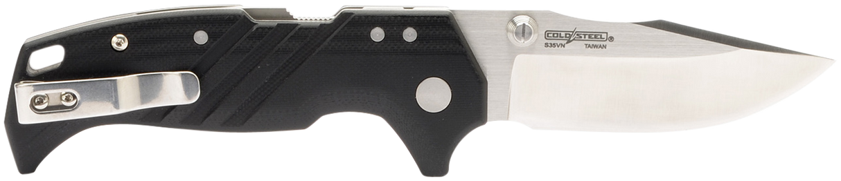 Cold Steel CSFL35DPLC Engage3.50" Folding Clip Point Plain Satin S35VN SS Blade/4.11" Black G10 Handle Includes Belt Clip