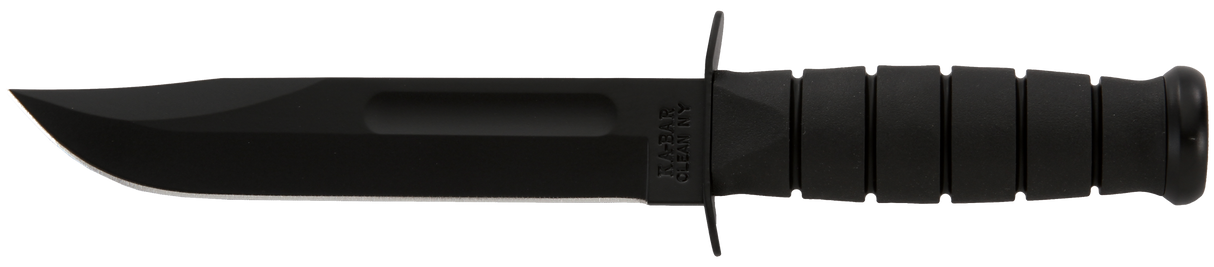 Ka-Bar 1211 Fighting/Utility7" Fixed Clip Point Plain Black 1095 Cro-Van Blade/ Black Kraton G Handle
