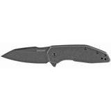 Kershaw Gravel, 2.5" Folding Knife/Assisted, Drop Point, Plain Edge, 8CR13MOV/BlackWash,2065 Stainless Steel Black-Oxide BlackWash Handle