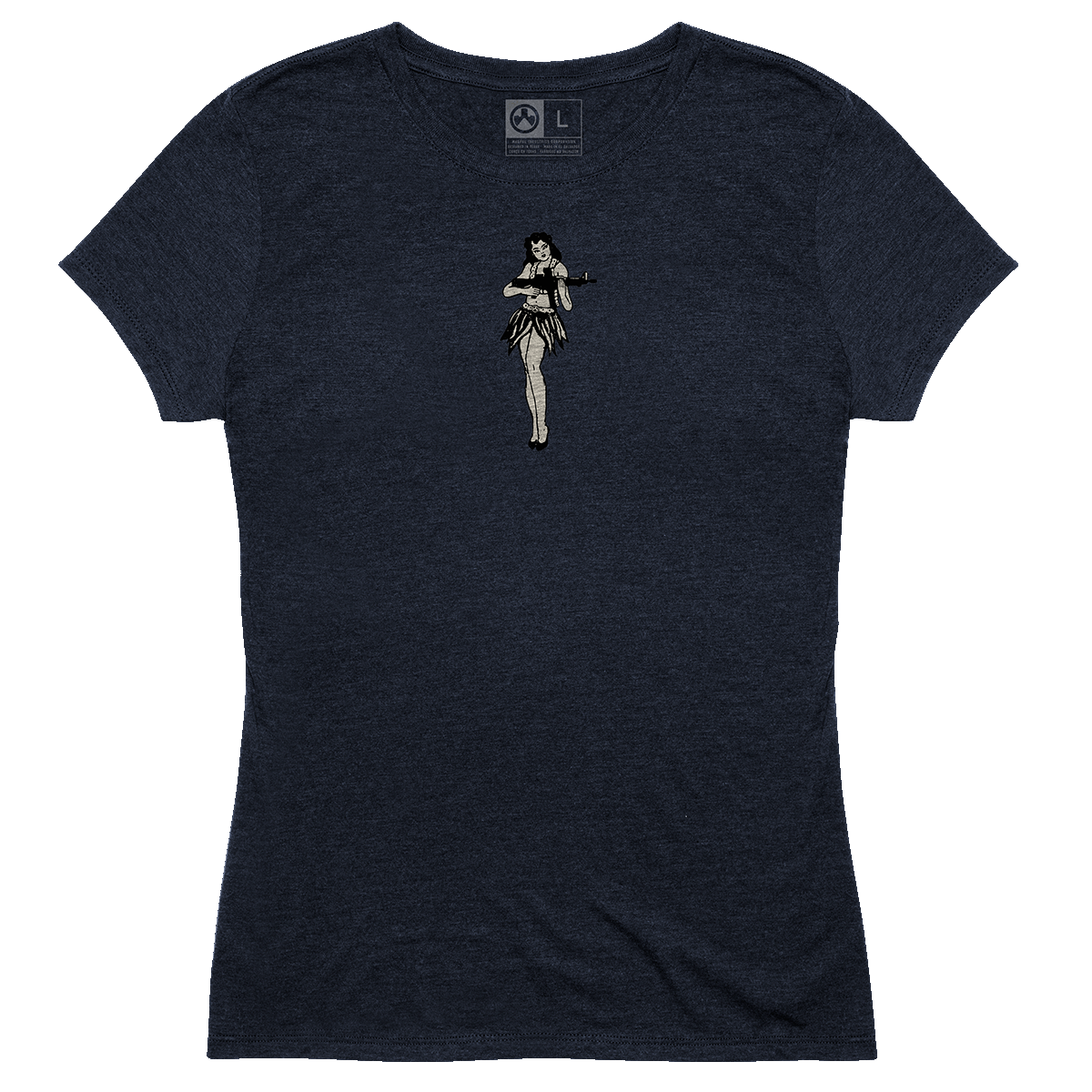 Magpul MAG1124-410-S Hula Girl CVC Women's Navy Cotton/Polyester/Rayon Short Sleeve Small