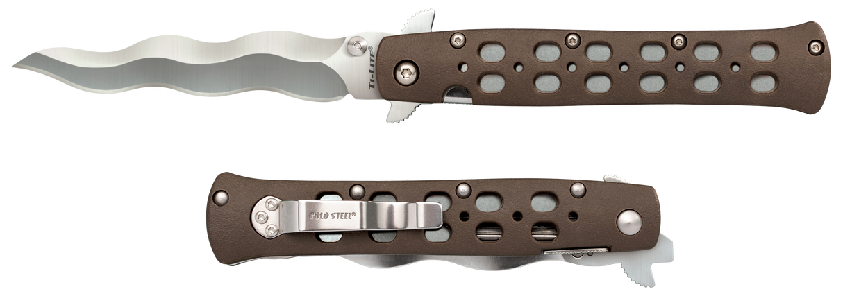 Cold Steel CS26SK4 Ti-Lite4" Folding Plain Kris AUS 10A Steel Blade/Flat Dark Earth Griv-Ex Handle