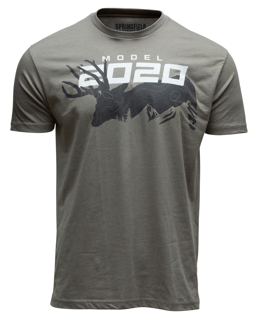 Springfield Armory GEP8607S 2020 Mule Deer Men's Stone Gray Cotton/Polyester Short Sleeve Small
