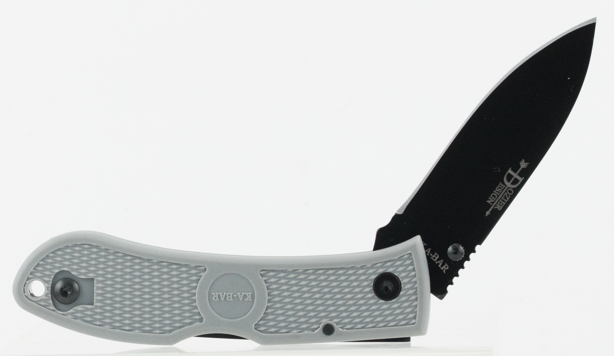 Ka-Bar 4062GY Dozier Hunter 3" Drop Point Plain AUS 8A Steel Zytel Gray Handle Folding
