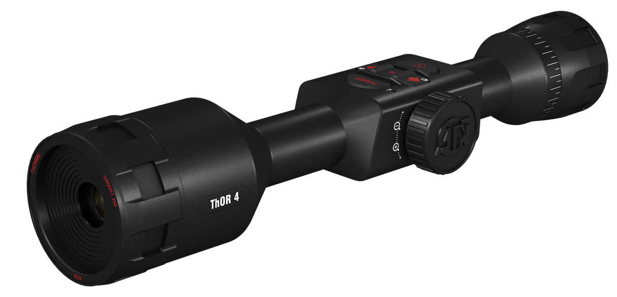 ATN TIWST4384A Thor 4 384 Thermal Rifle Scope Black Anodized 4.5-18x Multi Reticle 384x288, 60Hz Resolution Features Rangefinder