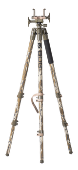 Bog-Pod 1164398 DeathGripTripod made of Mossy Oak Bottomland Finish Aluminum with Steel Feet, 360 Degree Pan, Integrated Bubble Level & Lever-Leg Locks