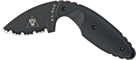 Ka-Bar 1481 TDI Law Enforcement 2.31" Fixed Drop Point Serrated Black AUS-8A SS Blade Black Zytel Handle Includes Belt Clip