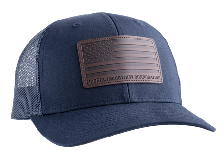 Magpul MAG1212-410 Standard Trucker Hat Navy Adjustable Snapback OSFA Structured Leather Patch