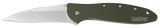 Kershaw 1660CKT Leek3" Folding Modified Drop Point Plain Black DLC 14C28N Steel Blade Black DLC 410 Stainless Steel Handle Includes Pocket Clip