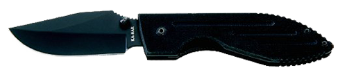 Ka-Bar 3072 Warthog3" Folding Clip Point Plain Black 420HC SS Blade Black G10 Handle Includes Pocket Clip