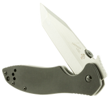 Kershaw 6034T CQC 7K 3.25" Folding American Tanto Plain Satin/Stonewashed 8Cr14MoV SS Blade Bead Blasted/Black G10/SS Handle Includes Pocket Clip