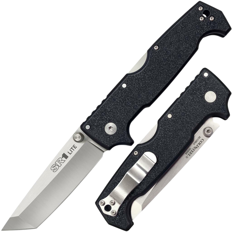 Cold Steel CS62K1A SR1 Lite 4" Folding Tanto Plain 8Cr14MoV SS Blade/Black Griv-Ex Handle Includes Pocket Clip