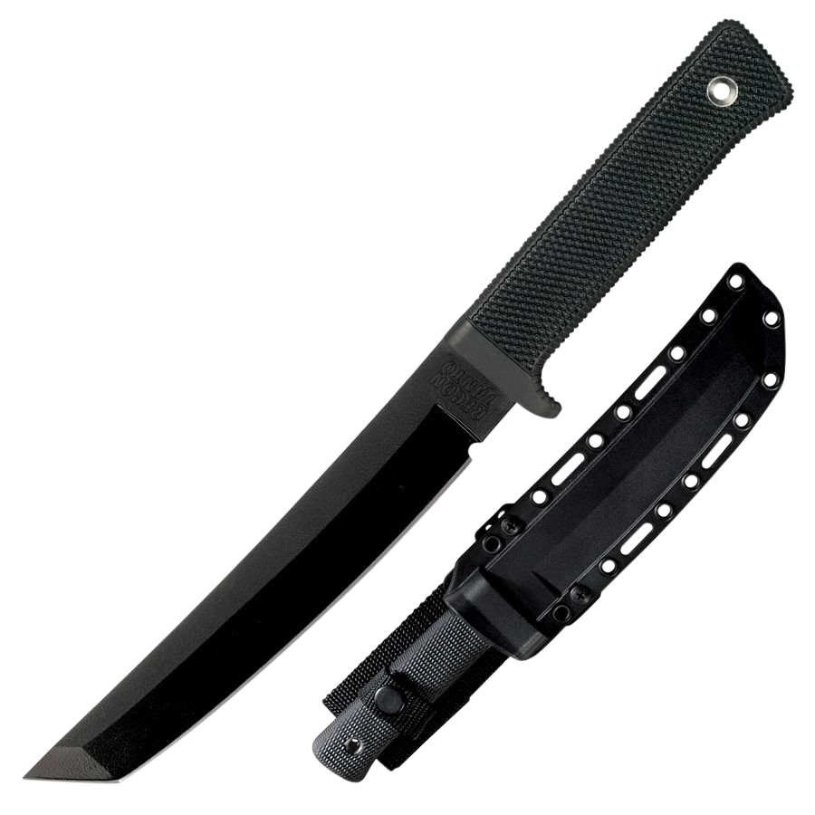 Cold Steel CS49LRT Recon7" Fixed Tanto Plain Black Tuff-Ex Finish SK-5 Steel Blade/Black Kray-Ex Handle Includes Sheath