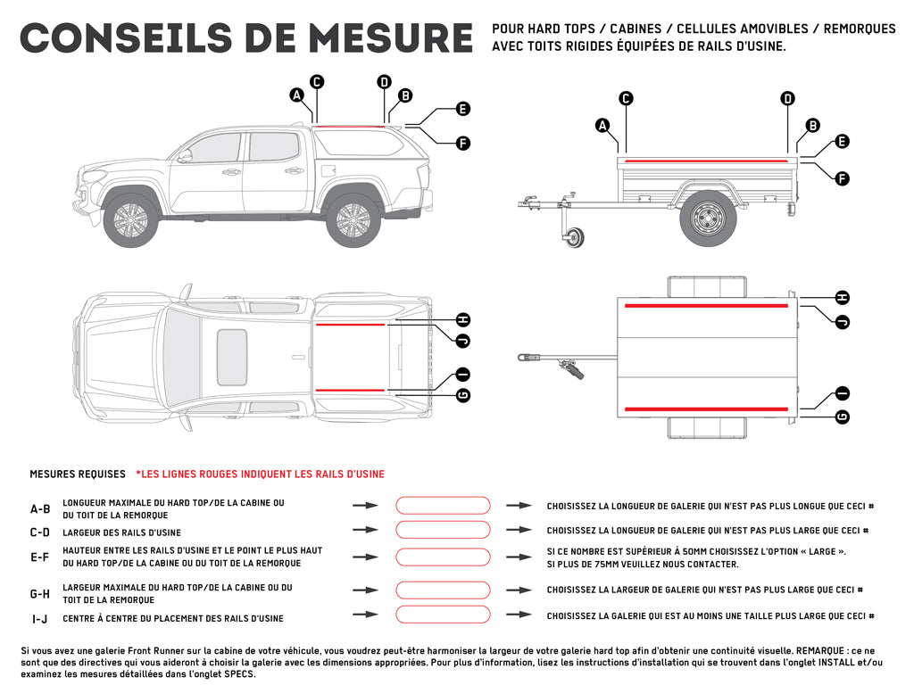 Truck Canopy or Trailer with OEM Track Slimline II Rack Kit - 1255mm(W) X 1762mm(L)